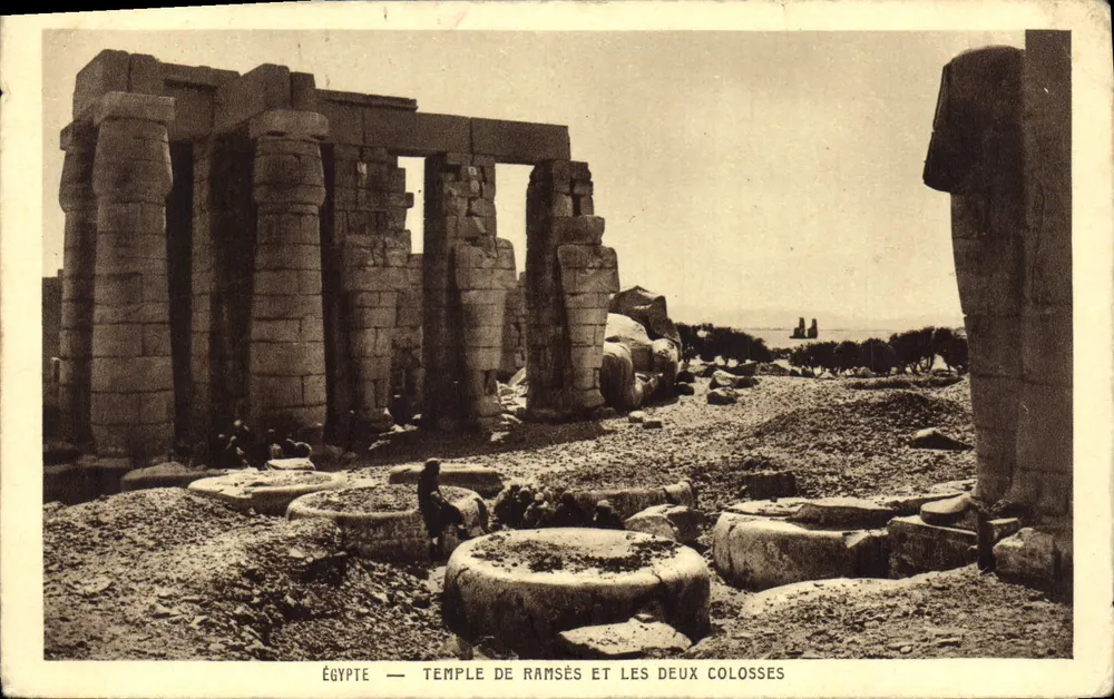 Egito — Templo de Ramsés e os dois colosses — Brauïn & Cie, Paris (França) - Frente