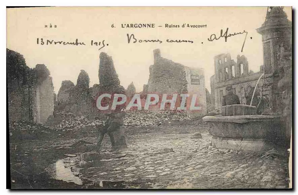 L'ARGONNE — Ruinen von Avocourt — E. Le Deley, Paris, n°6 - Vorderseite