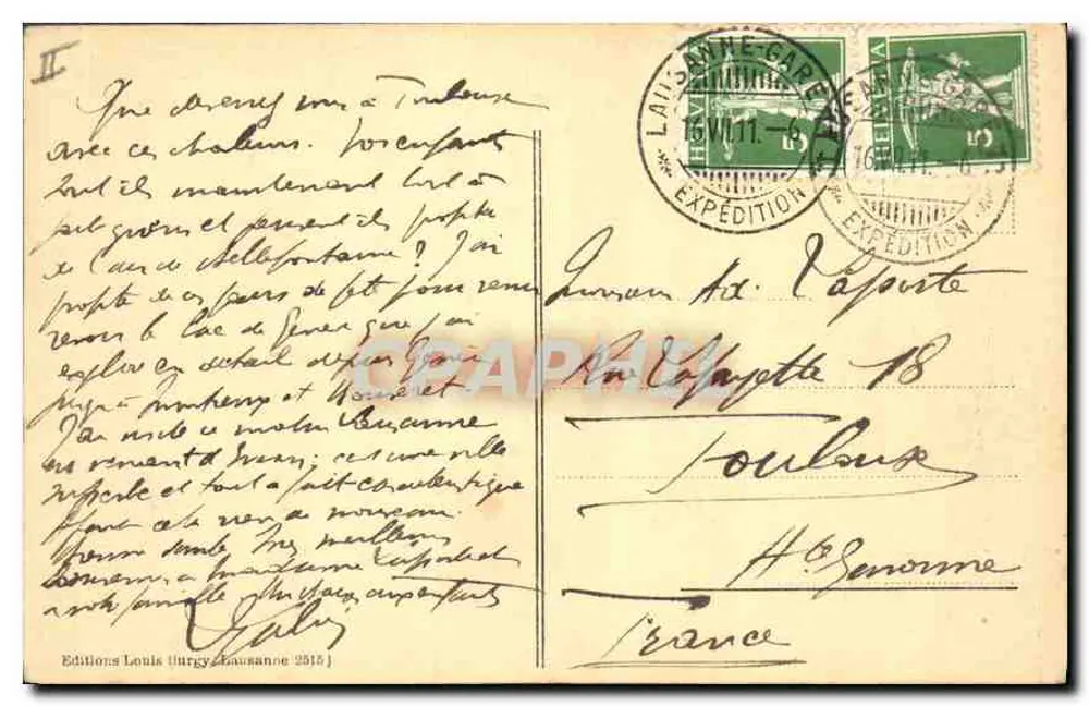 Lausanne — Das Bundesgericht — Louis Burgy Editions, Nr. 2515 - Rückseite