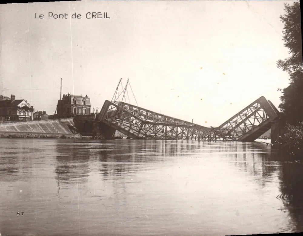 O Ponte de CREIL — destruído — Galeria Patriotique N° 67 - Frente