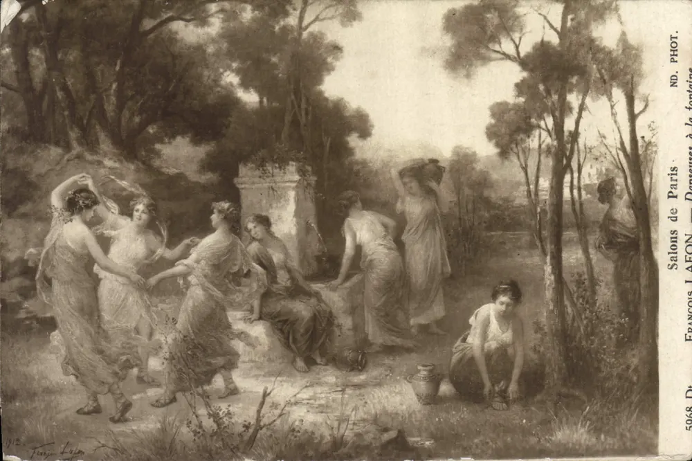Damen am Brunnen — Salons de Paris — François Lafon, n° 5968 - Vorderseite