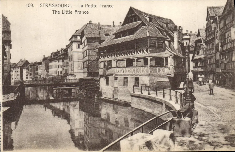 Strasbourg - La Petite France — Ansicht des Kanals und der Holzhäuser, n°109 - Vorderseite