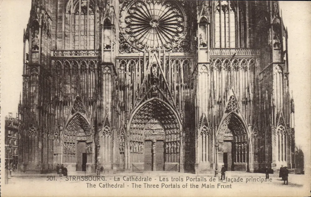 Strasbourg - Die Kathedrale - Die drei Portale der Hauptfassade - Verlag Bergeret, n° 501 - Vorderseite