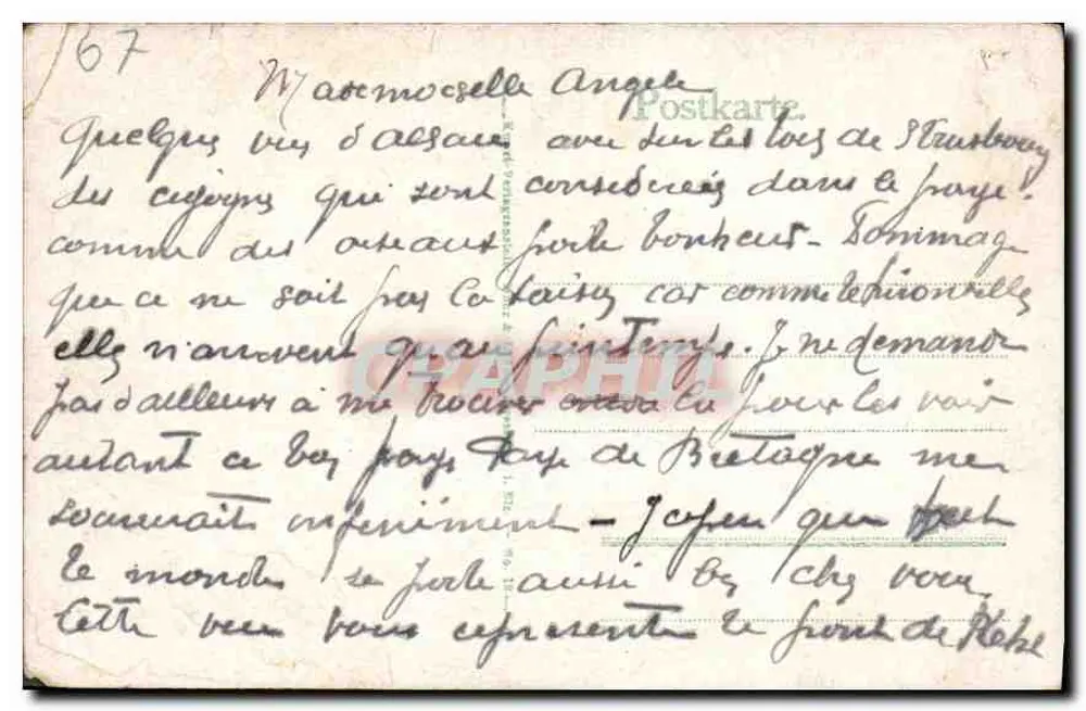 Estrasburgo i. E. — Ninho de Corujas — editor não visível - Verso
