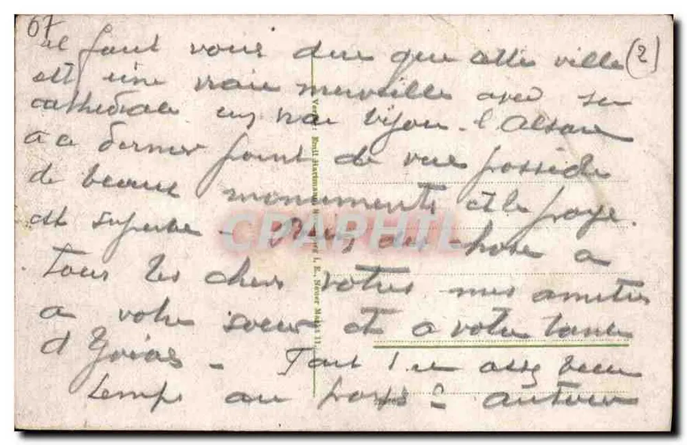 स्ट्रासबर्ग / कैथेड्रल का दृश्य — पॉल-लोबान-प्लाज़ के ऊपर से देखा गया — निर्माता अदृश्य, श्रृंखला संख्या 3 - पीछे