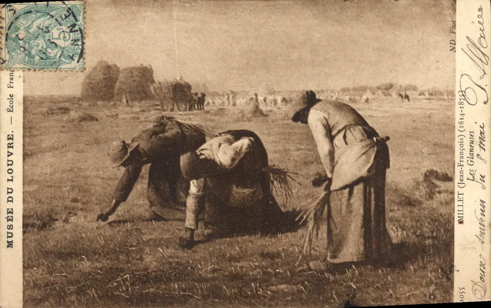 Die Erntehelferinnen — Nachbildung der Arbeit von Jean-François Millet (1814-1875) — Musée du Louvre - Vorderseite