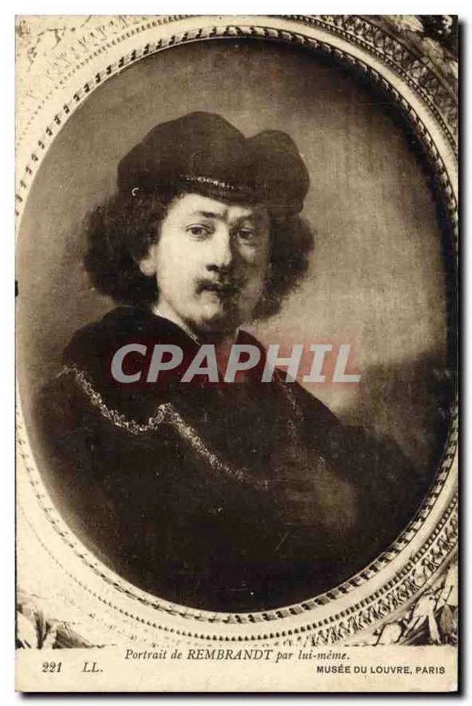 Porträt von Rembrandt selbst — Musée du Louvre, Paris — LL n°221 - Vorderseite