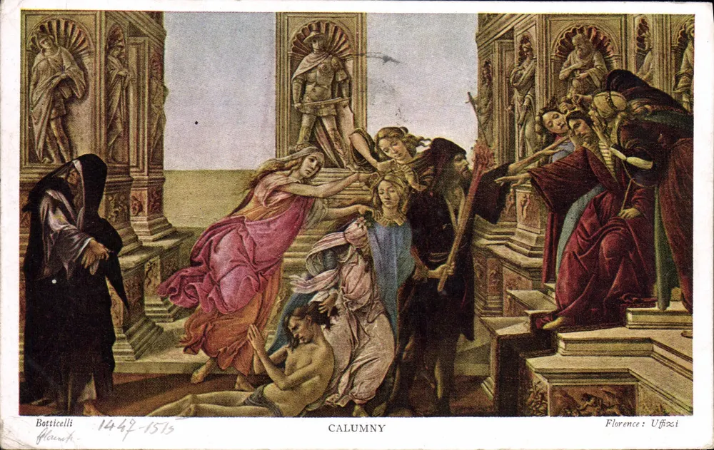 Calúnia — Botticelli — Florença: Uffizi - Frente