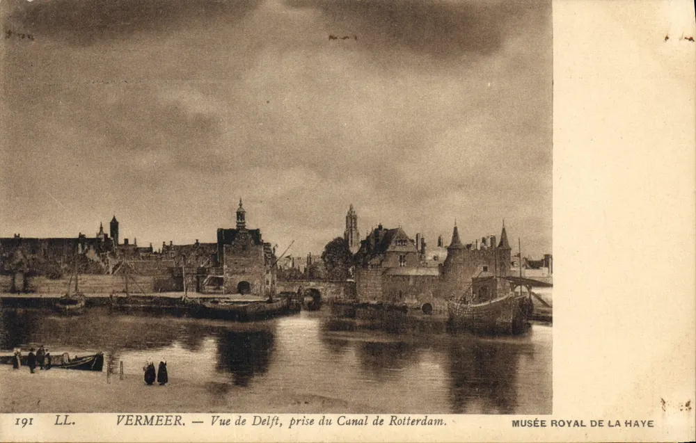 Ansicht von Delft, vom Rotterdam-kanal — Vermeer — Königliches Museum in Den Haag - Vorderseite