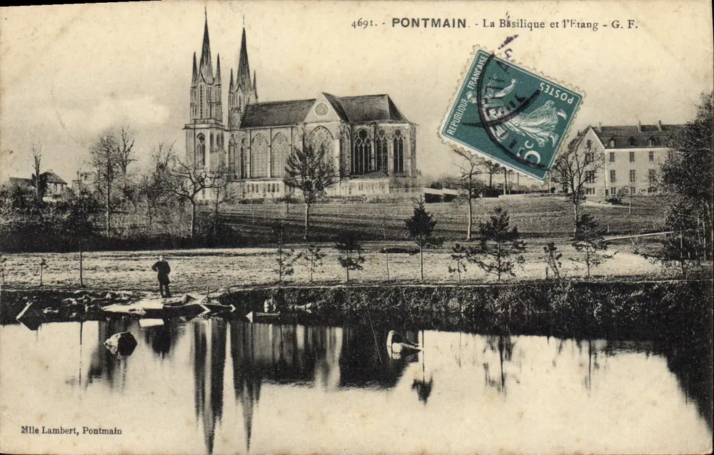 Pontmain - A Basílica e o Lago - G.F. - n°4691 - Frente