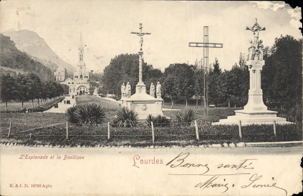 A Esplanada e a Basílica — Lourdes — R.&J. D. 10793 Agin - Frente