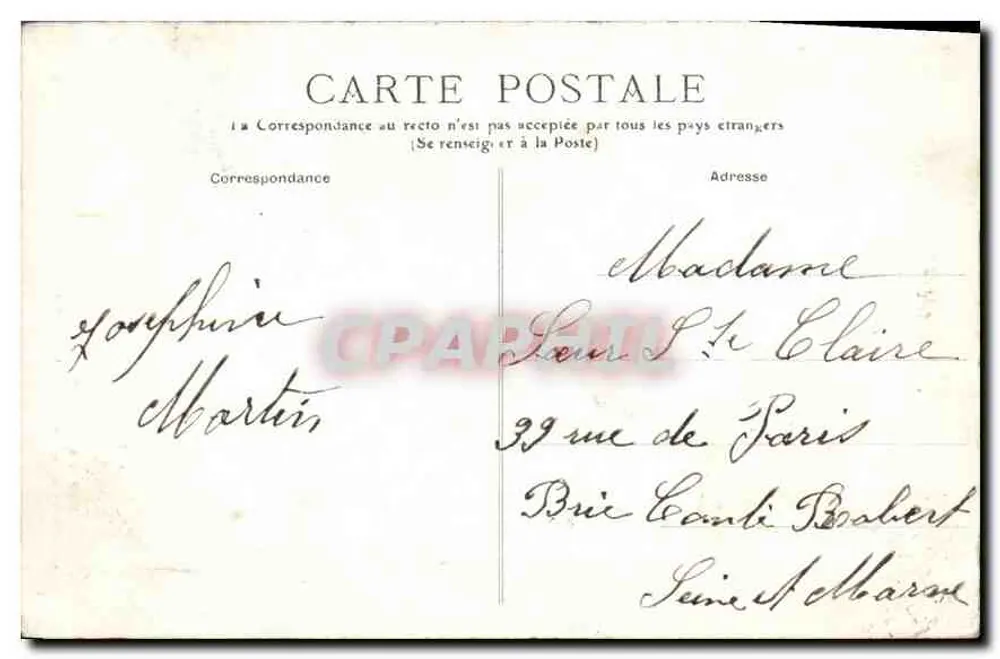 Aparición de la Virgen a Bernadette — Lourdes — n° 869 - Reverso