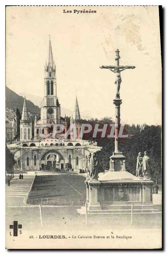 Lourdes - Der Bretonische Calvary und die Basilika — Die Pyrenäen - Vorderseite