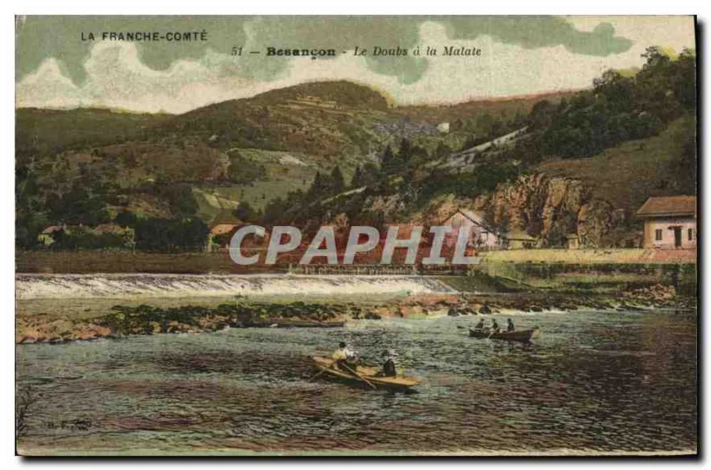 A Franche-Comté — Besançon — O Doubs na Malate — editor B. P. n°51 - Frente