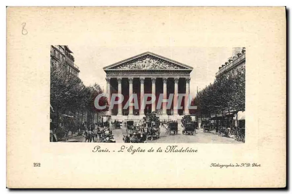 Parigi - La Chiesa della Madeleine — Fototipia di N.D. Fot. n° 252 - Recto