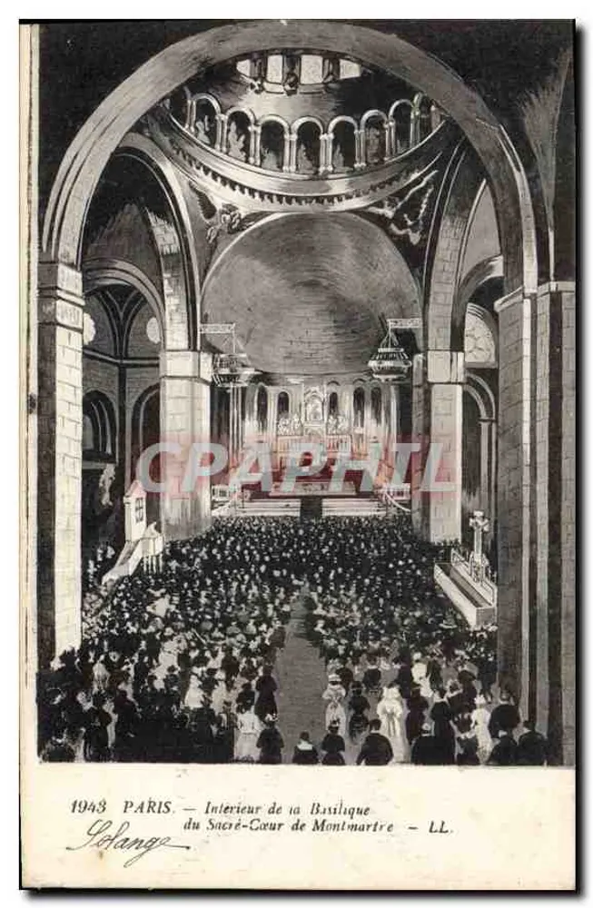 Innenansicht der Basilika des Heiligen Herzens von Montmartre — Paris — Gelange — LL. - Vorderseite