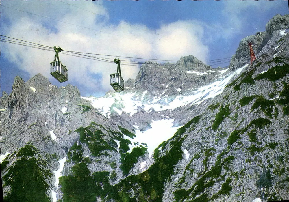 Mittenwald — Karwendelbahn vor der Viererspitze (2244 m) — Hans Huber KG, n° 8463 - Vorderseite