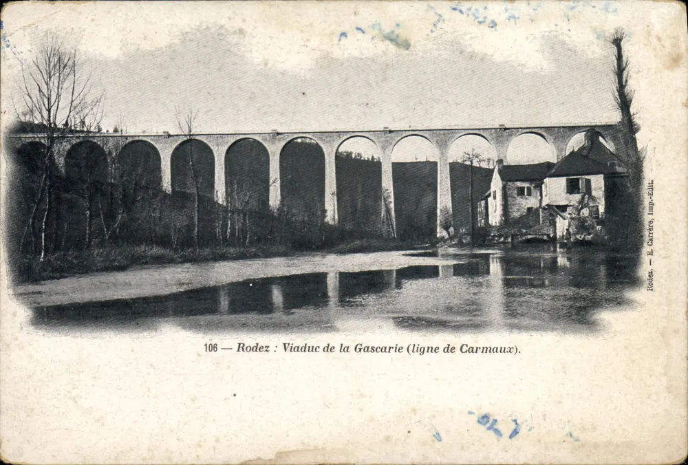 Rodez: Viaduc de la Gascarie (Linie Carmaux) — Verlag E. Carrère, Nr. 106 - Vorderseite