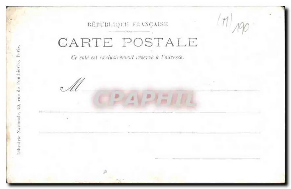 Reina Amélie de Portugal — retrato — Librairie Nationale, París - Reverso