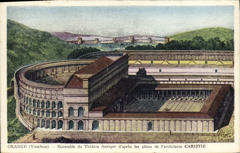 Orange (Vaucluse) — Ensemble des antiken Theaters nach den Plänen des Architekten CARISTIE - Vorderseite