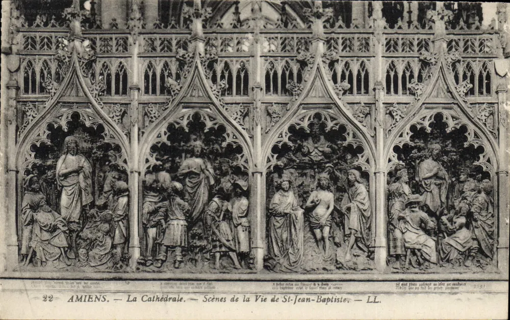 Amiens — Die Kathedrale — Szenen aus dem Leben des hl. Johannes des Täufers — LL. - Vorderseite