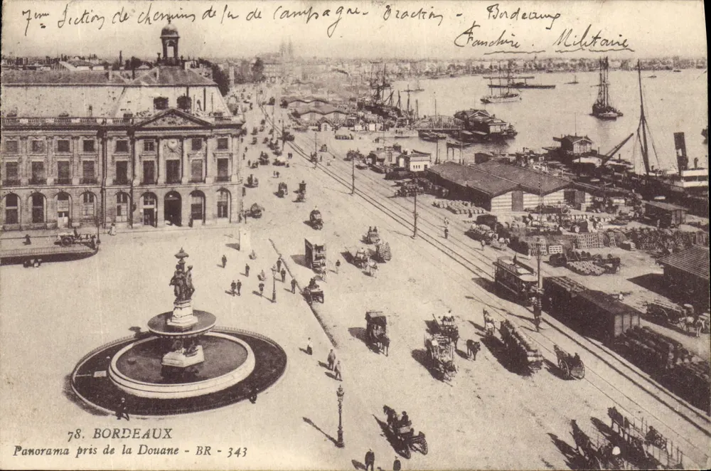 Bordeaux — Panorama tirado da Douane — BR - 343 - Frente