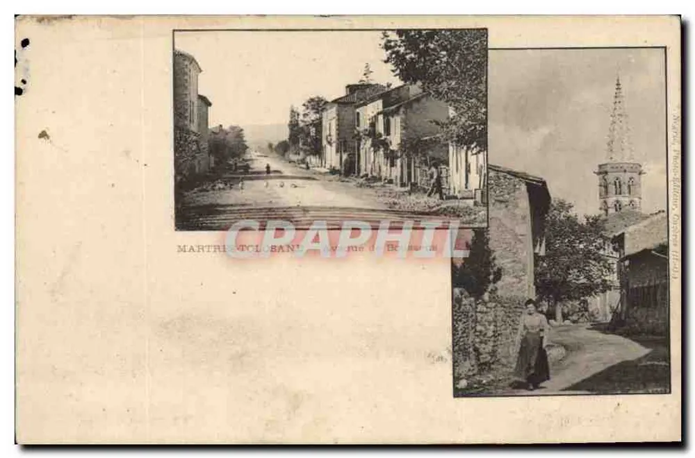 Martrietclobane — Avenue de Bourgoin und Kirche — Népau, Fotograf, Ossun (Hautes-Pyrénées) - Vorderseite