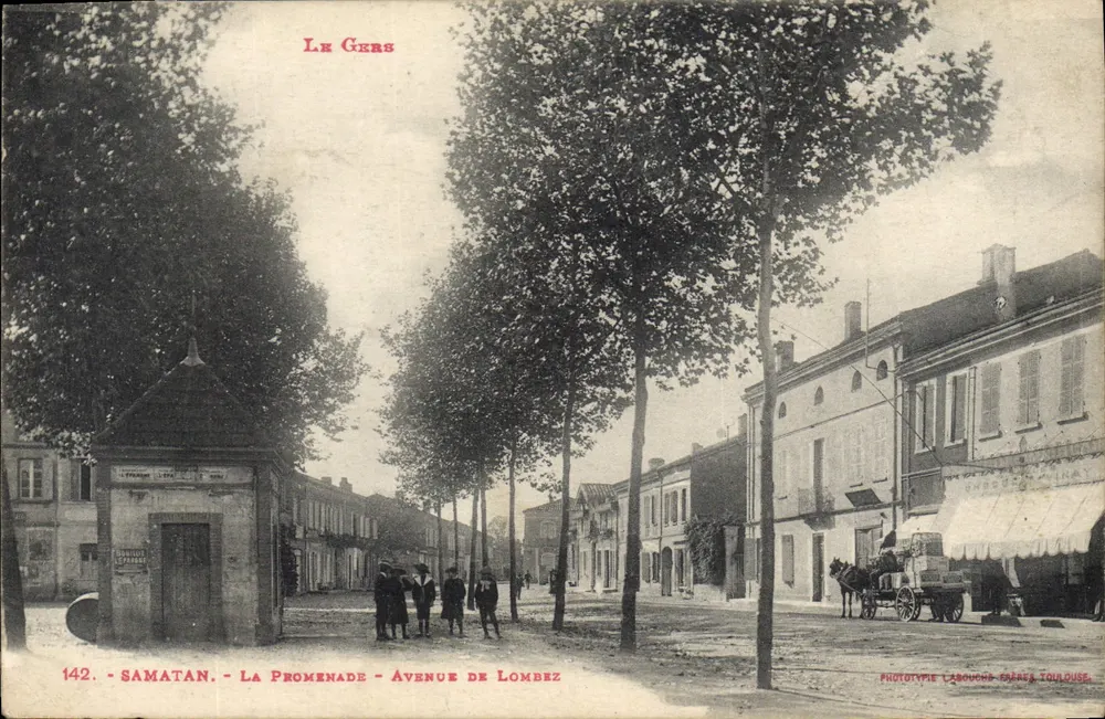 Samatan - Die Promenade - Avenue de Lombez — Phototype L'Arboussis, Toulouse, n°142 - Vorderseite
