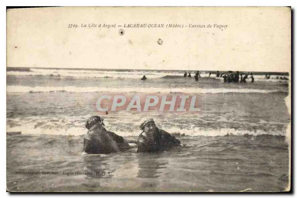 La Côte d'Argent — Lacanau-Ocean (Médoc) — Caresses de Vagues — E.G.L. - Vorderseite