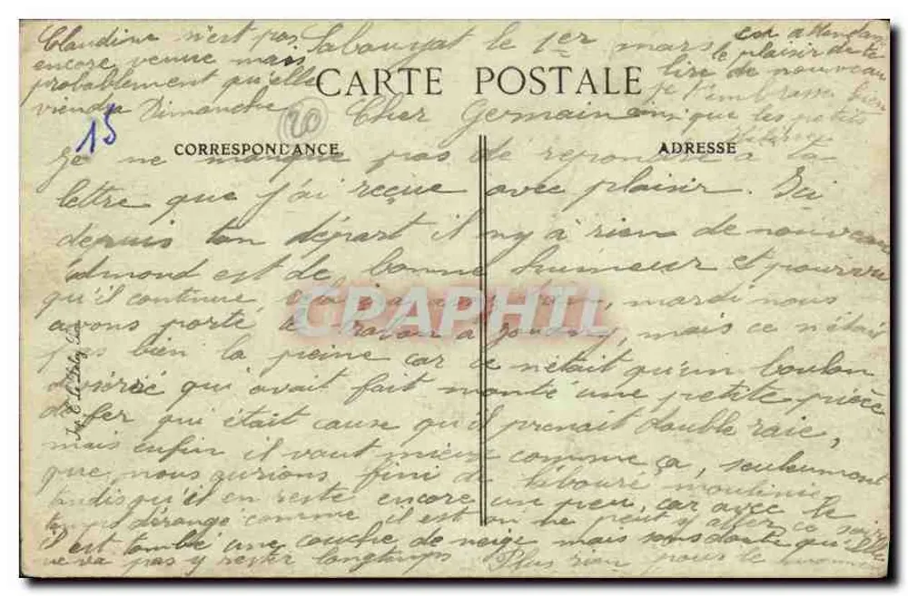 Paris — Jardin des Tuileries — n° 4263 - Verso
