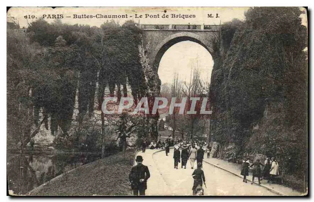 Paris - Buttes-Chaumont - Der Ziegelbrücke - M. J. - Vorderseite