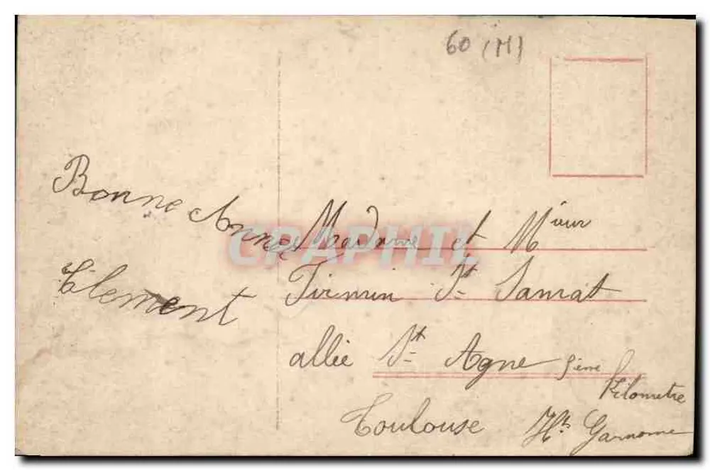 Klein kind in uniform — met kaarten — met zegel van 5 cent Republiek Frankrijk — uitgever G.C.O. n° S.2554/5 - Achterkant