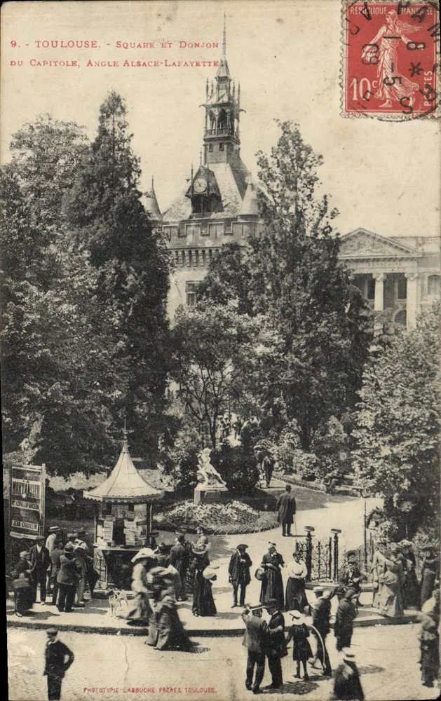 Toulouse - Platz und Donjon des Capitole, Ecke Alsace-Lafayette — Phototype Labouche Frères, Toulouse - Vorderseite