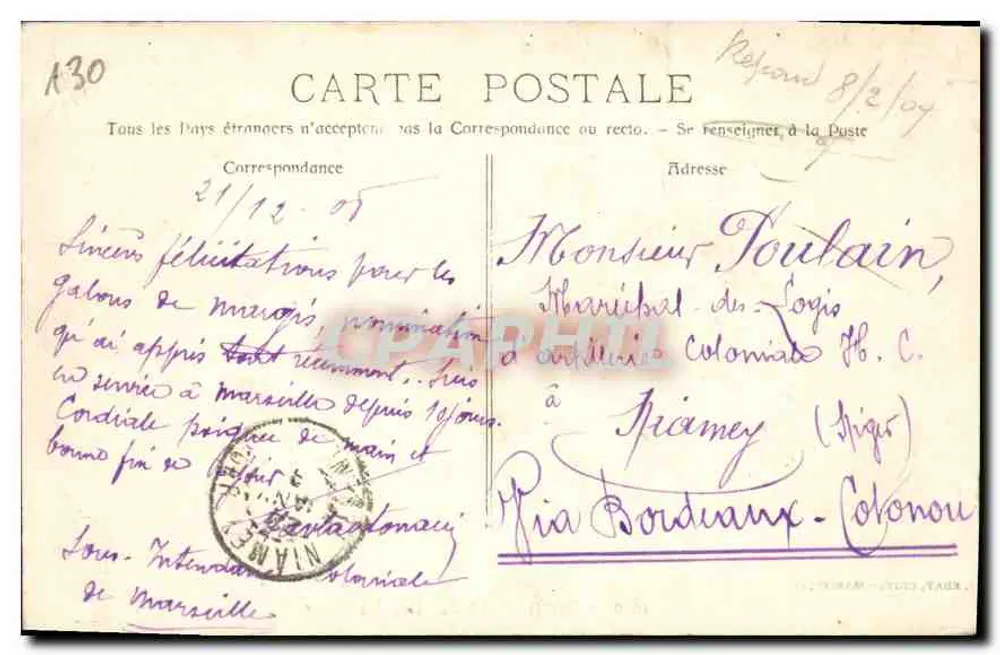 Marselha — A Rue Noailles — Editor Ruat - Verso
