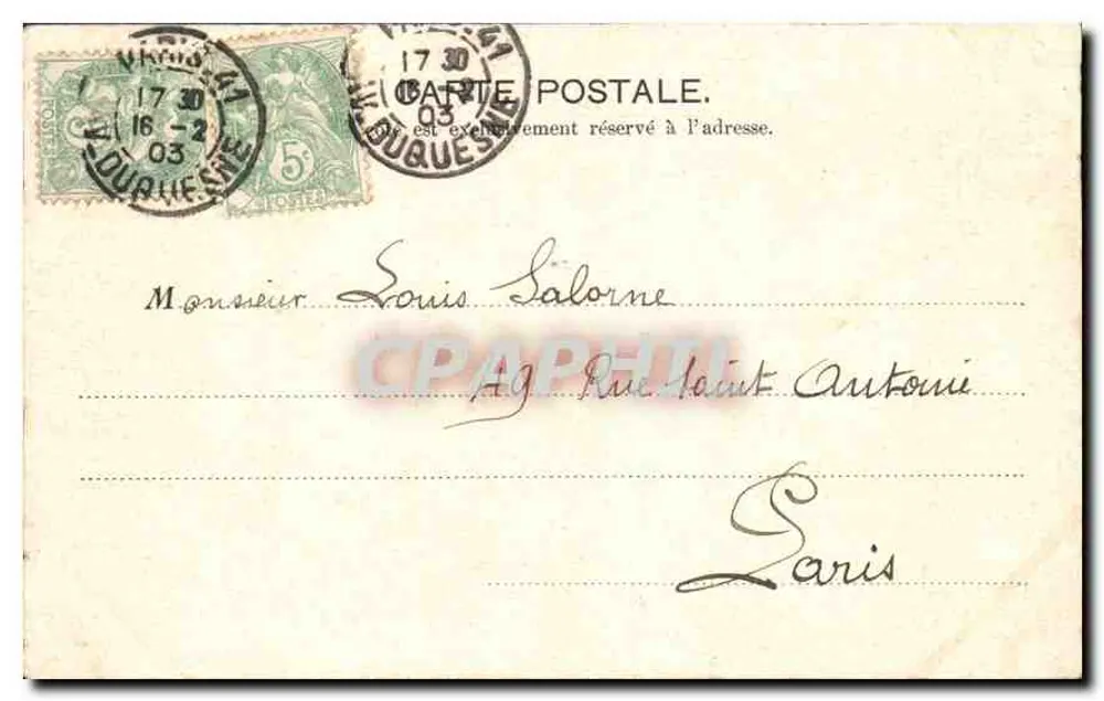 Paris — Militärschule der Infanterie — V. P. Paris - Rückseite