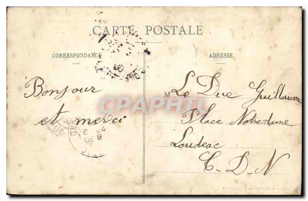 Moncontour-de-Bretagne — Die Kirche Saint-Mathurin und die Place Penthièvre — Collection Lequien-Ravalee, n°121 - Rückseite