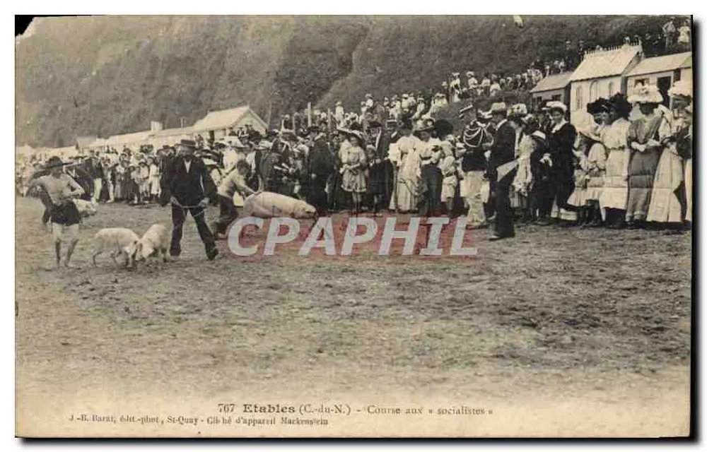 Einrichtungen (Côtes-du-Nord) - Rennen der 'Sozialisten' — J.-B. Barat, Verlag-Fotograf St-Quay, Mackenssein Apparatus Cheque - Vorderseite