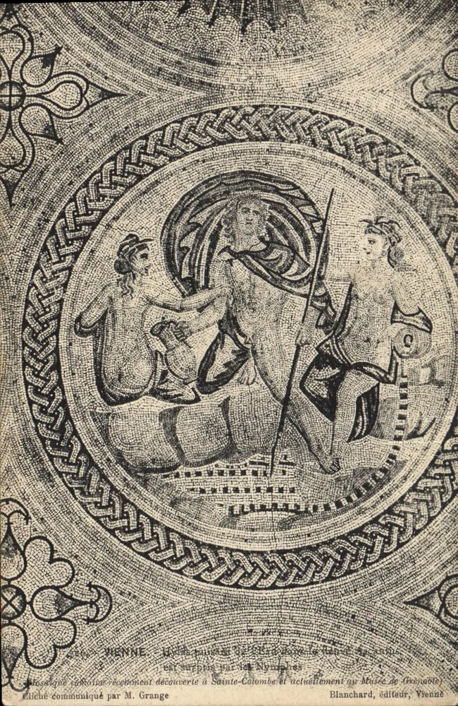 Mosaico de Viena — Descoberta em Sainte-Colombe, no Museu de Viena — Blanchard, editor, Viena - Frente