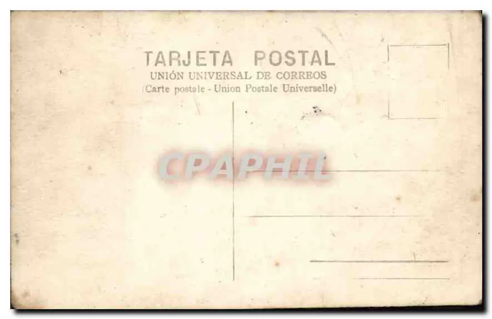 Gruppe von vier Personen — im Freien — Union Universal de Correos - Rückseite