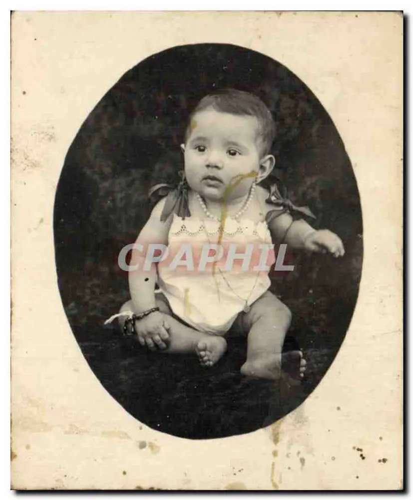 Bebê — Esther Leegonds, 6 meses — Carta postal antiga - Frente