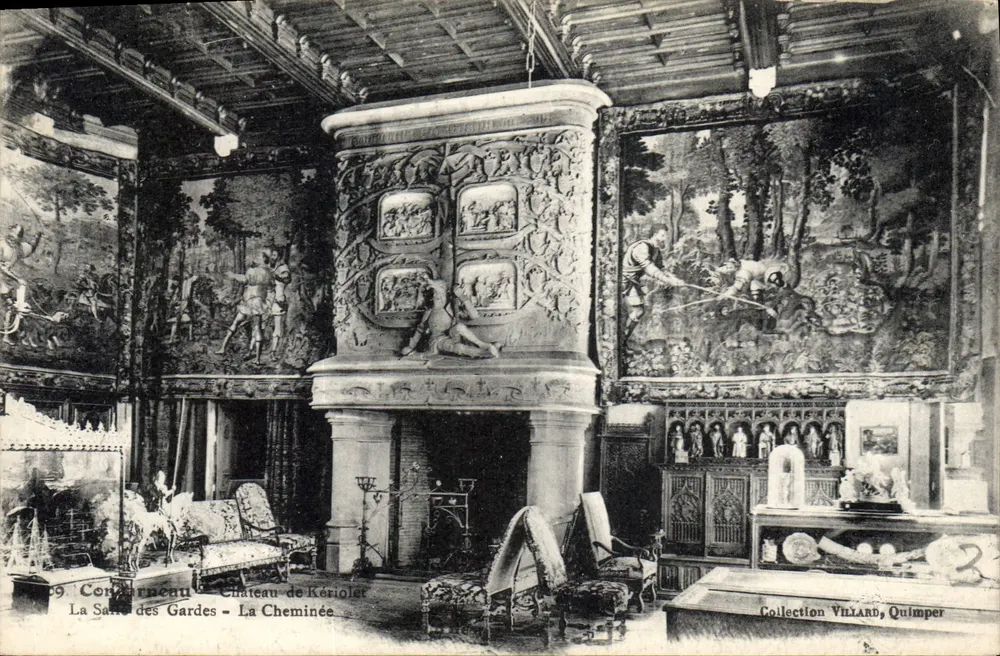 Concarneau - Castelo de Kériollet - A Sala dos Guardas - A Lareira - Frente