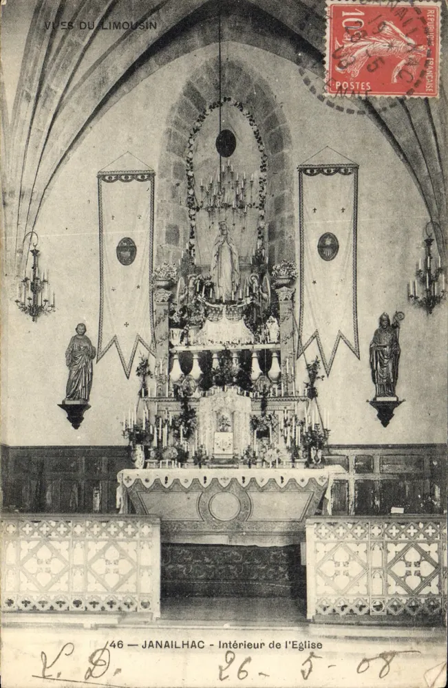 Janailhac — Interior da Igreja — Vistas do Limousin n°46 - Frente