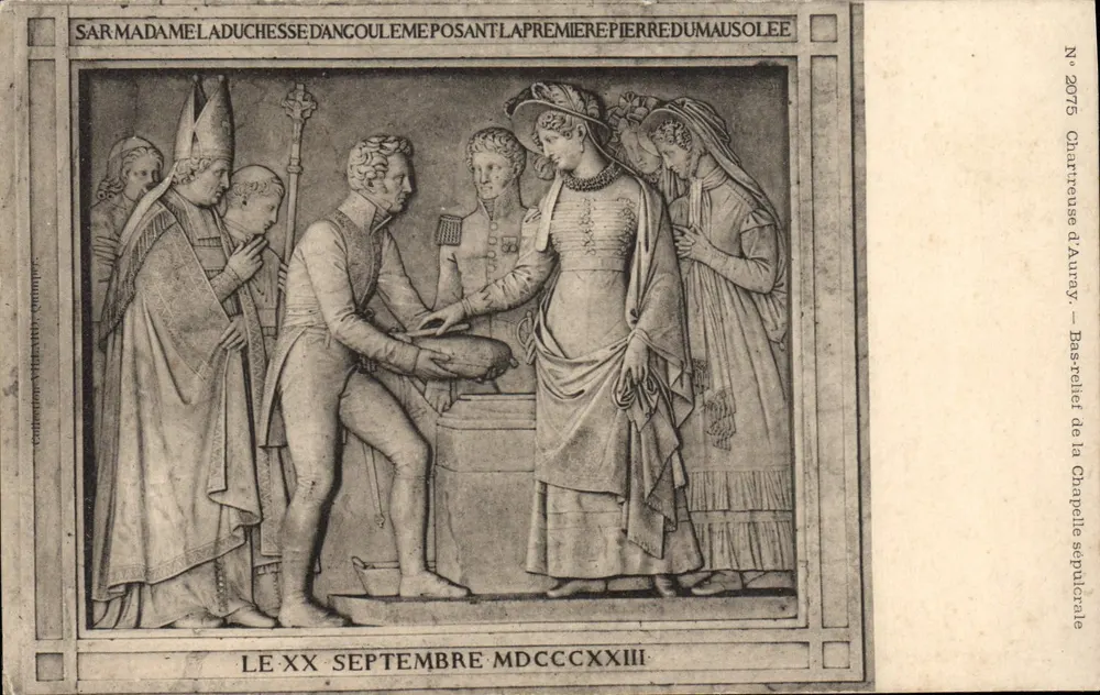 SAR MADAME LA DUCHESSE D'ANGOULEME POSANT LA PREMIERE PIERRE DU MAUSOLEE — Relief der Grabkapelle — Charreuse d'Auray, N° 2075 - Vorderseite