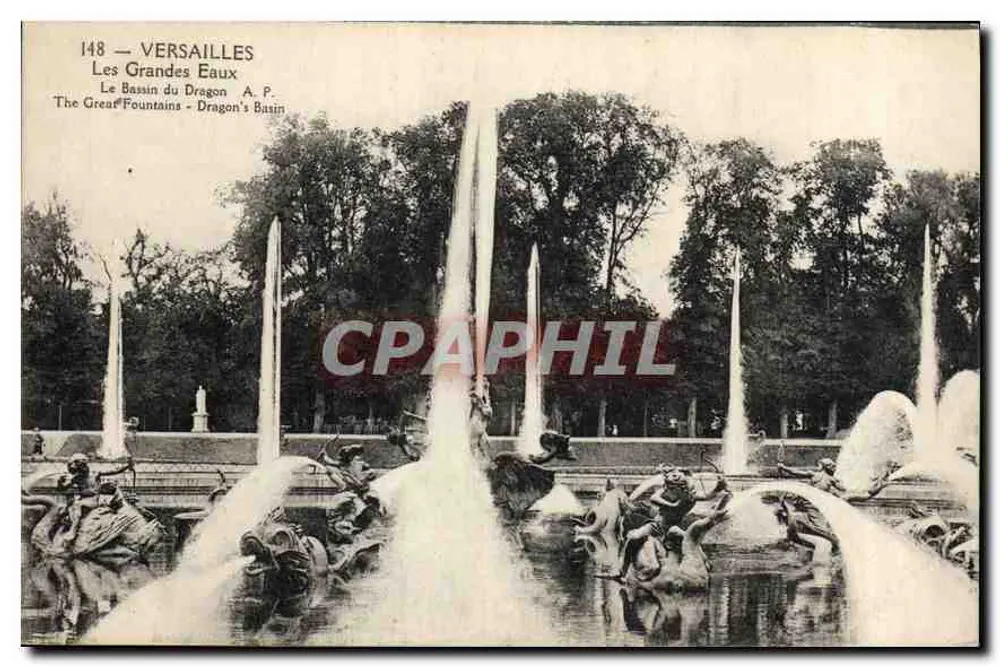 Versailles — Die Großen Wasser, Der Drachenbecken — A.P. n°148 - Vorderseite