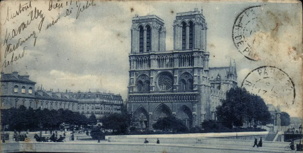 Notre-Dame de Paris — vista da fachada — editor desconhecido - Frente