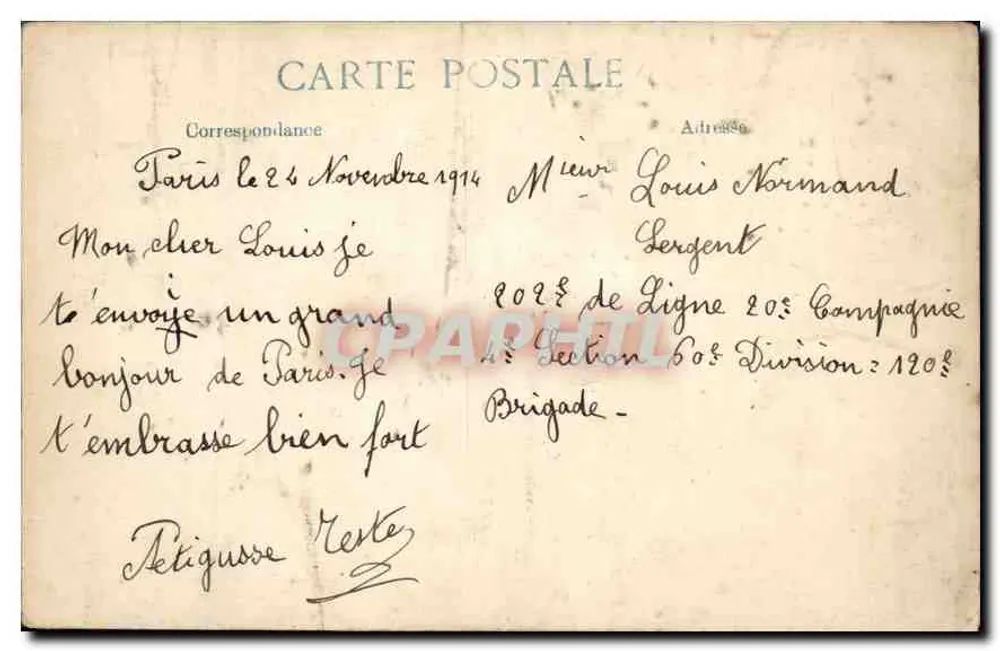 O Geral PAU — retrato militar — E. LE DELEY, impressor, Paris - Verso