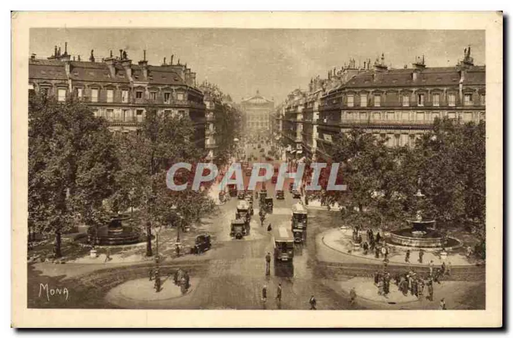 Avenue de l'Opéra und Platz des Théâtre-Français — Paris — Verlag MONA, Nr. 50 - Vorderseite