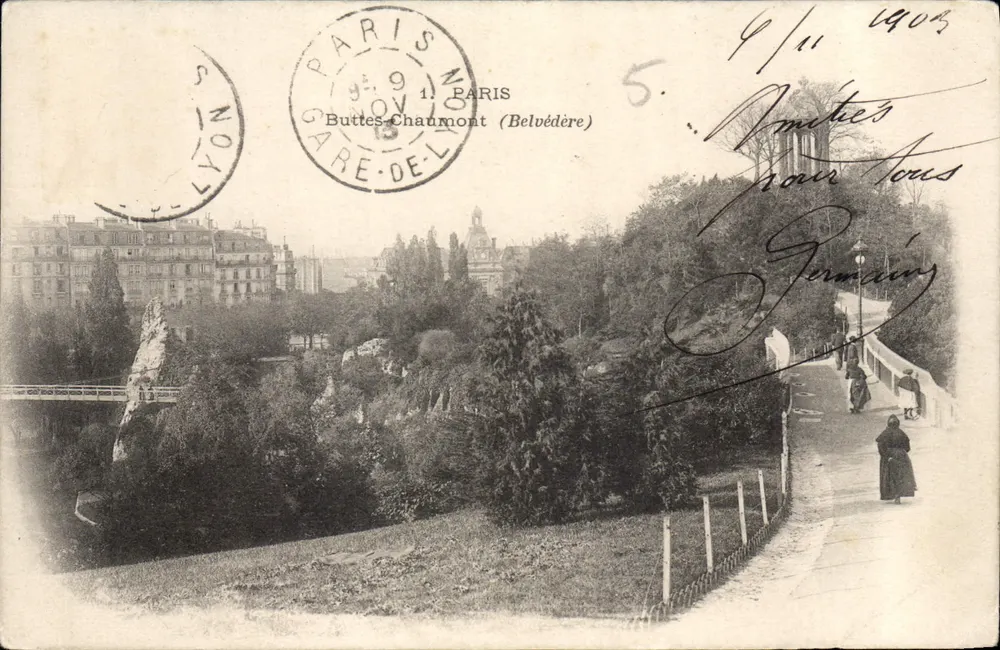 Buttes Chaumont (Belvédère) — Paris — editor desconhecido, n° de série 5 - Frente