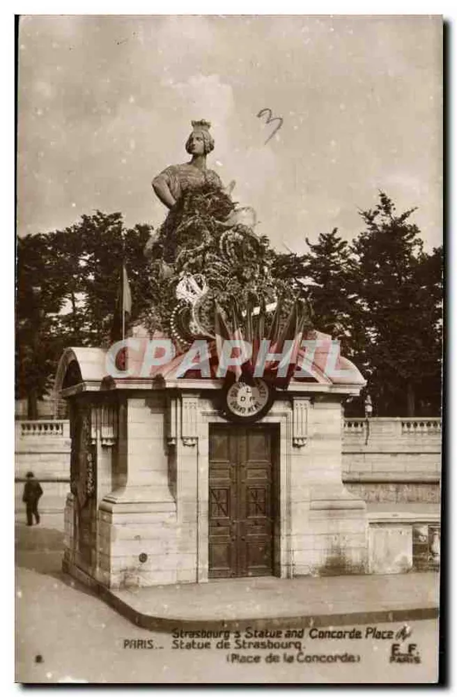 Statue von Straßburg — Place de la Concorde — E.F. PARIS - Vorderseite