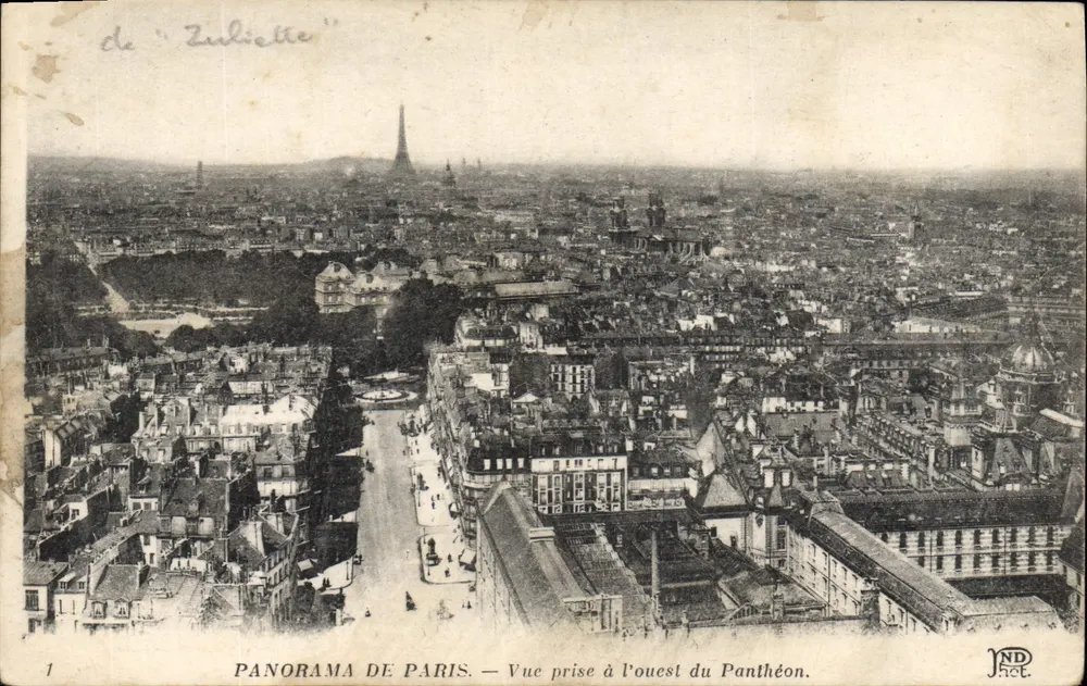 Panorama von Paris — Ansicht vom Westen des Panthéons — JND Act. - Vorderseite